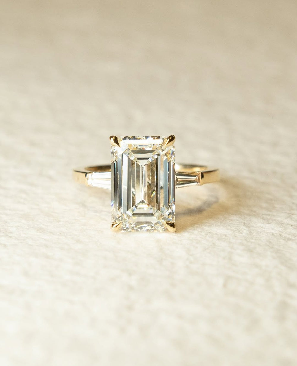 3.0 - 5.0 CT Emerald Cut Lab Grown Diamond Three Stone Engagement Ring - Doozy Diamonds