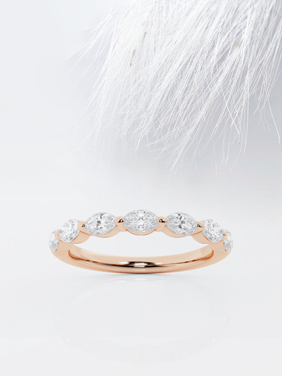 Marquise FG-VS2 Lab Grown Diamond Floating Wedding Band