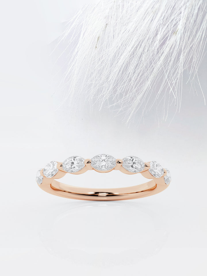 Marquise FG-VS2 Lab Grown Diamond Floating Wedding Band