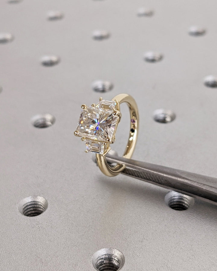 Ethical Radiant Cut Lab Diamond Wedding Ring