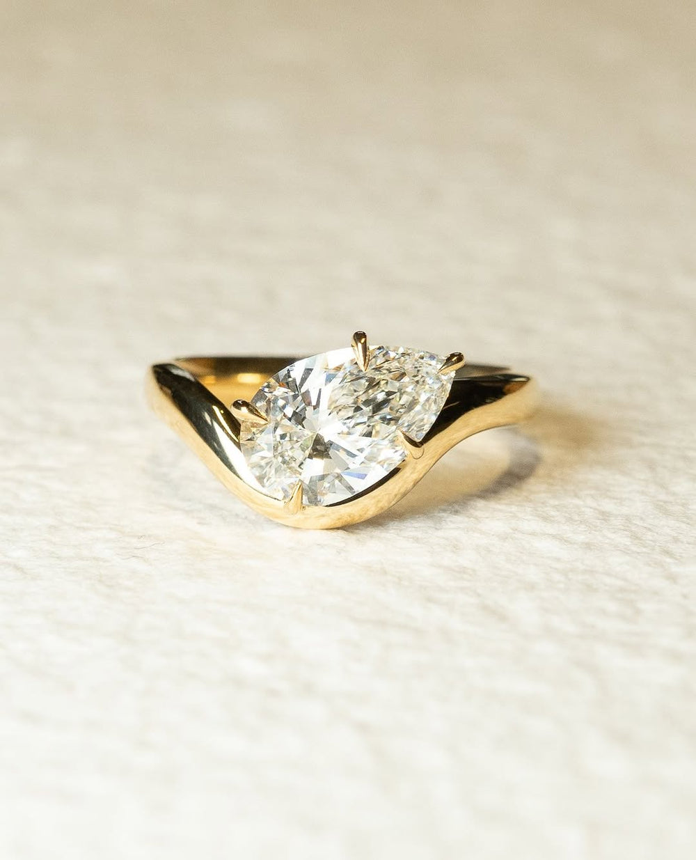 1.0 - 3.0 CT Pear Cut Lab Grown Diamond Unique Engagement Ring - Doozy Diamonds