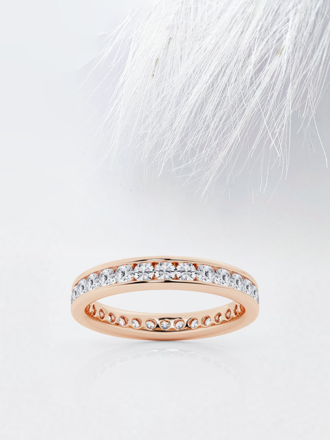 Round FG-VS2 Lab Grown Diamond Channel Set Wedding Band