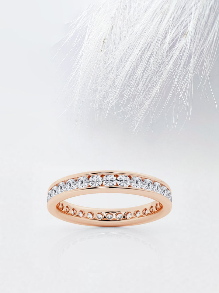 Round FG-VS2 Lab Grown Diamond Channel Set Wedding Band