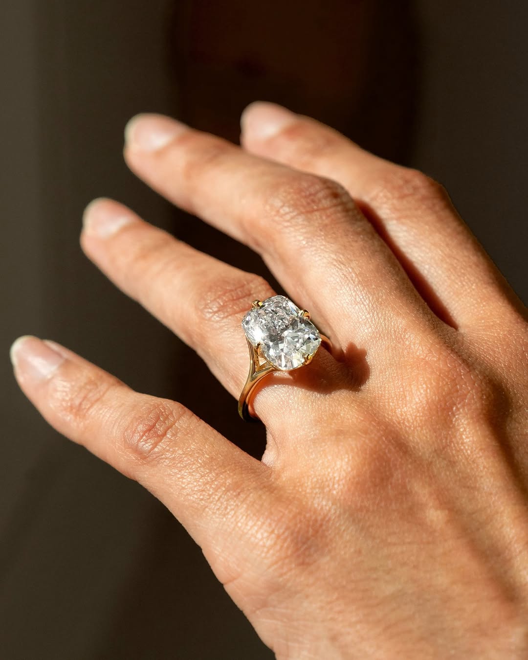 2.0 -6.0 CT Elongated Cushion Cut Lab Grown Diamond Split Shank Engagement Ring