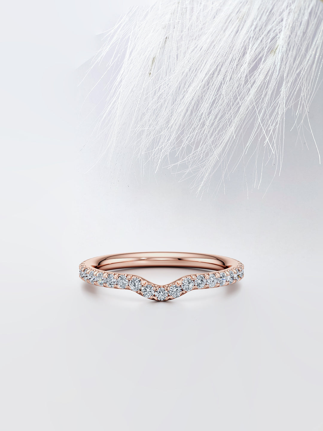 Round FG-VS1 Lab Grown Diamond Curved Half Eternity Band