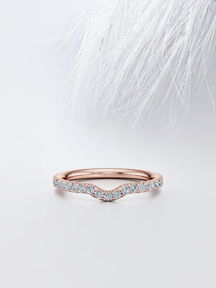 Round FG-VS1 Lab Grown Diamond Curved Half Eternity Band