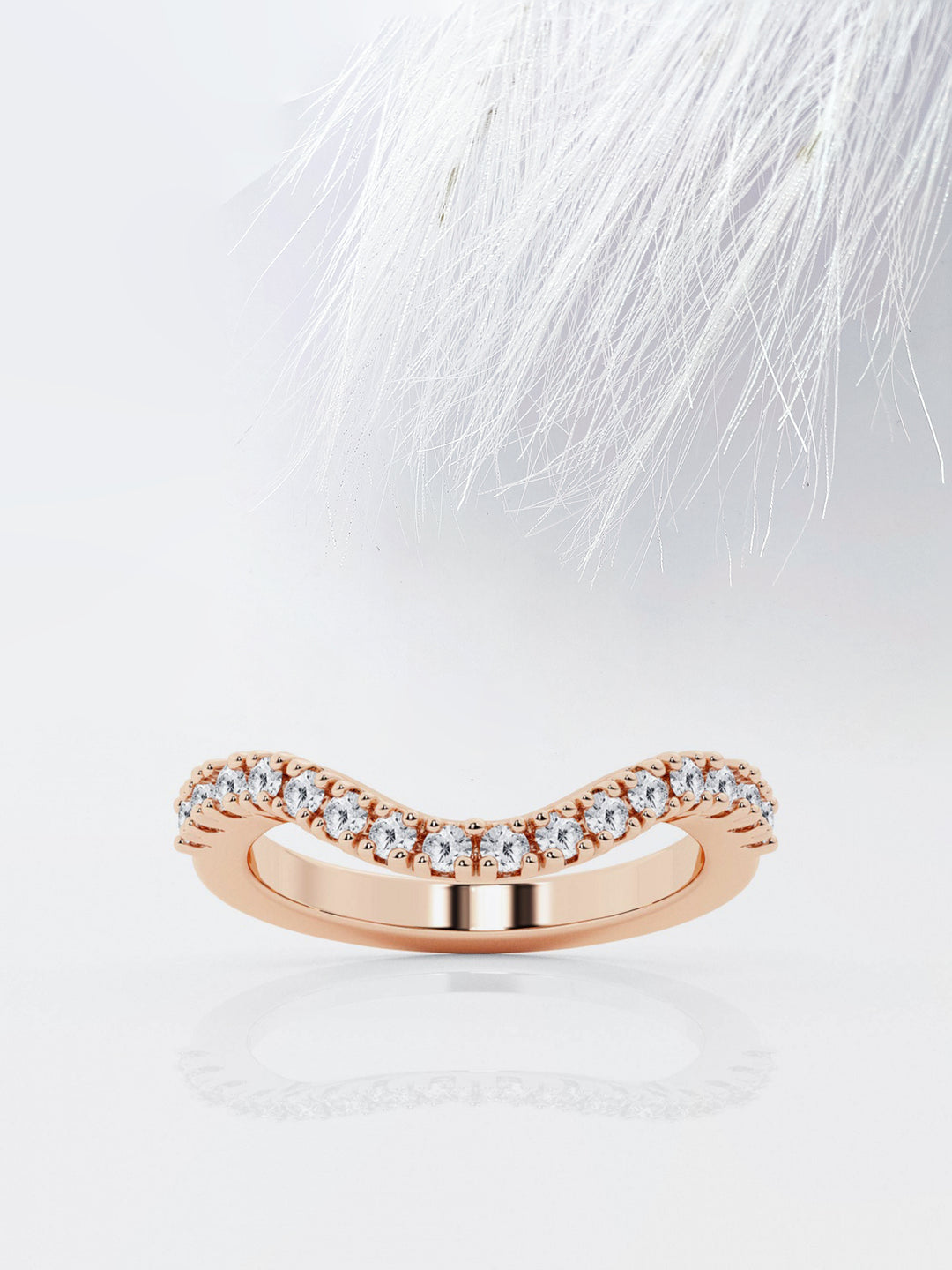 Round FG-VS2 Lab Grown Diamond Curved Wedding Band