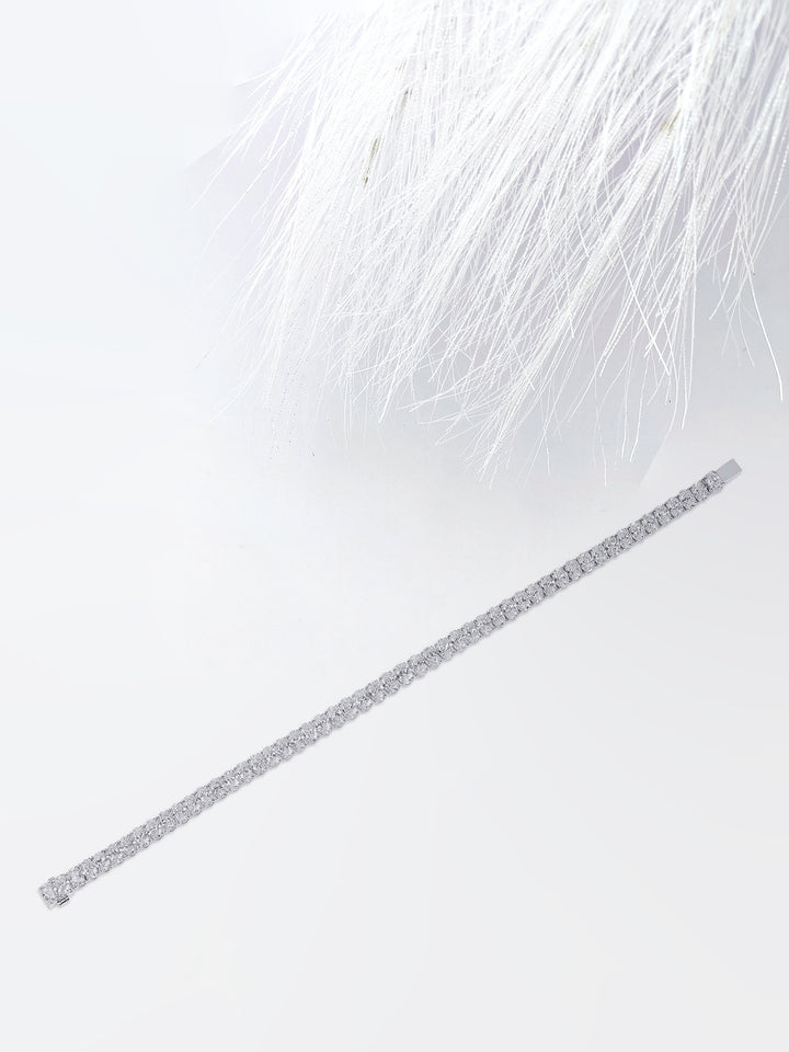 Oval cut Moissanite Diamond Tennis Bracelet In White Gold
