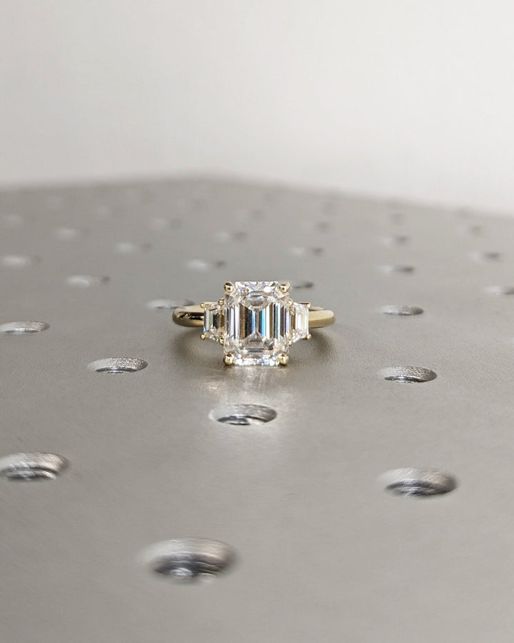 3.0 ct emerald cut diamond ring,