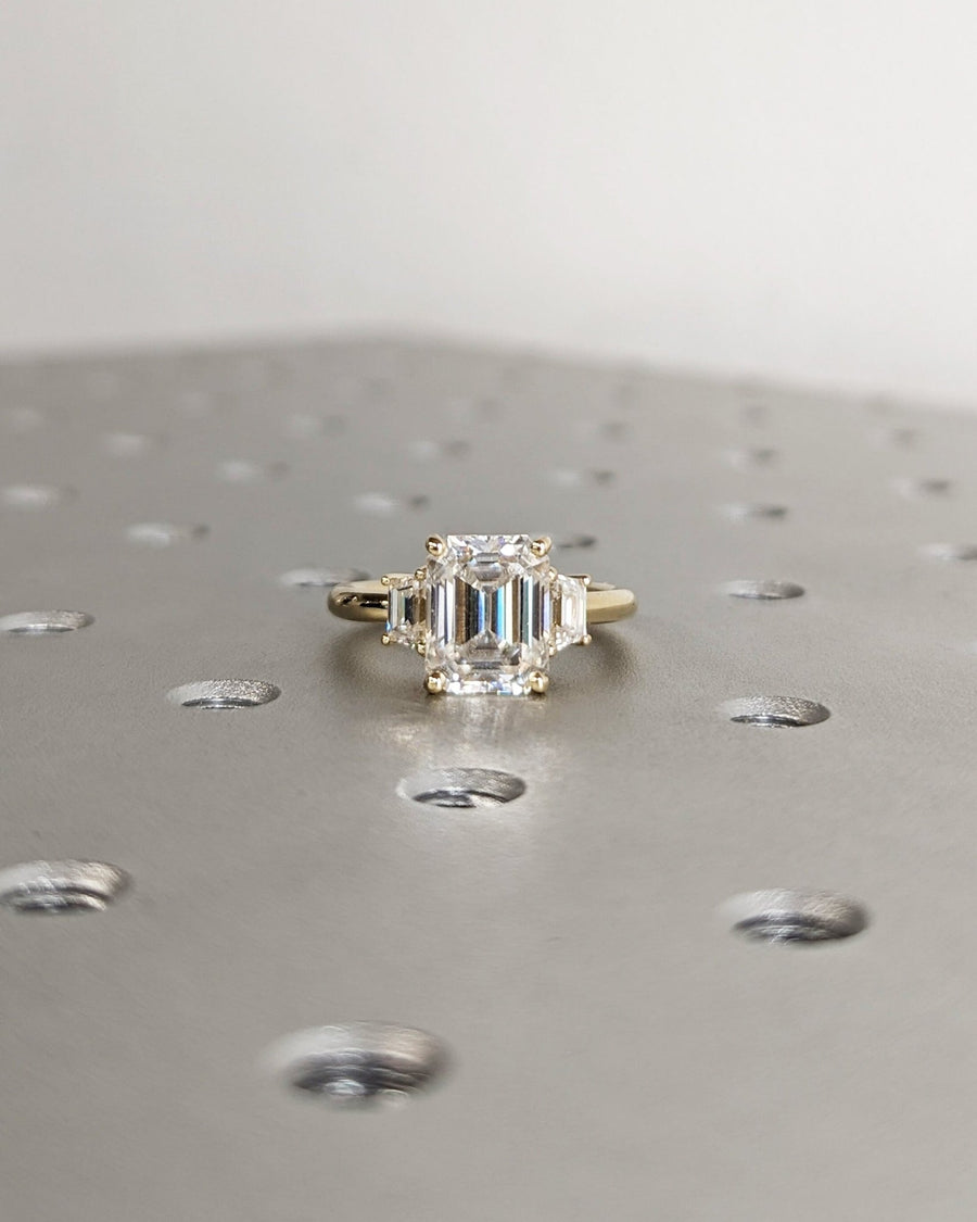 3.0 ct emerald cut diamond ring,