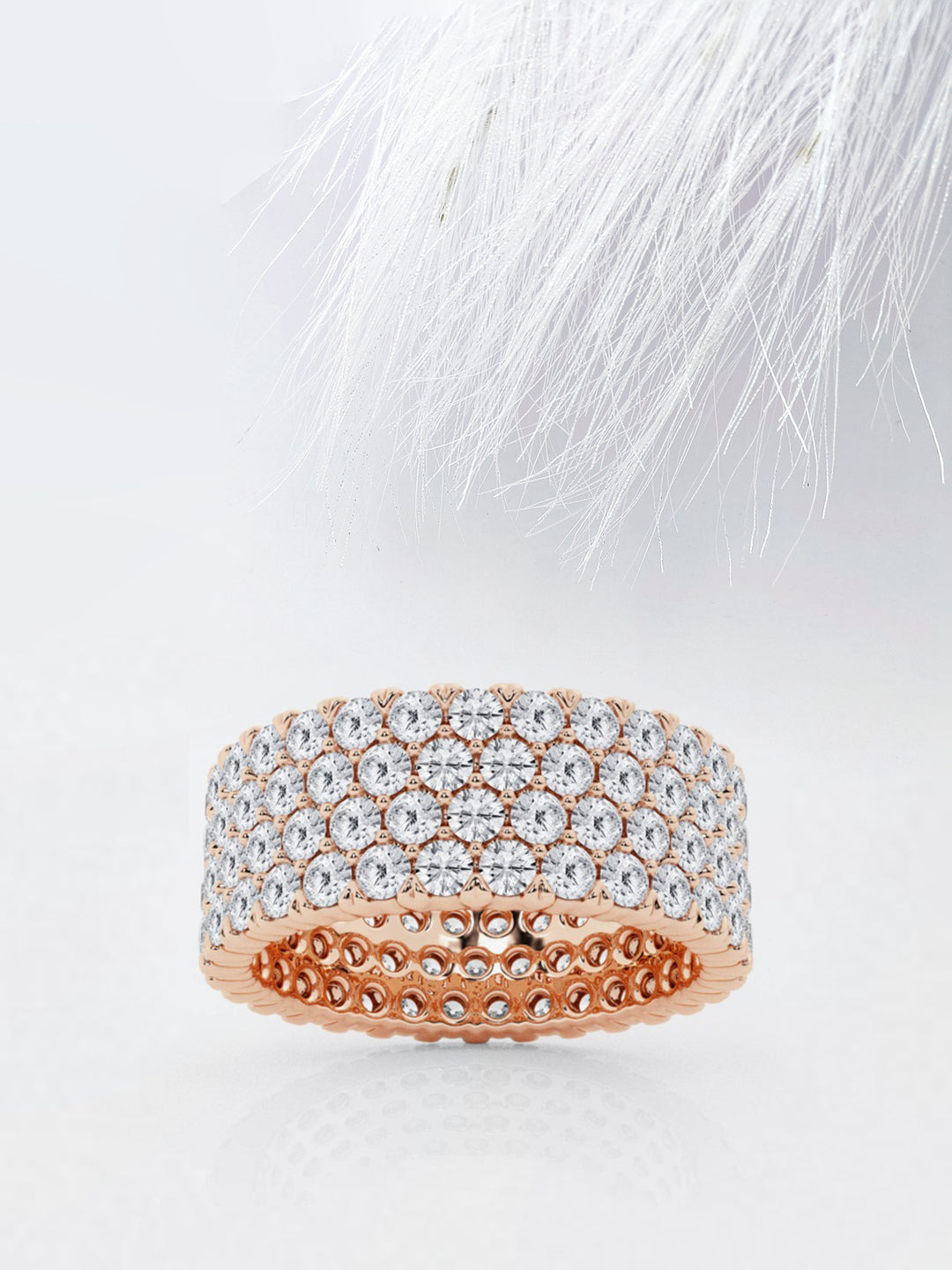 Round FG-VS2 Lab Grown Diamond Four Row Wedding Band