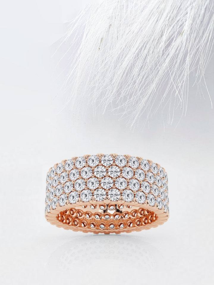 Round FG-VS2 Lab Grown Diamond Four Row Wedding Band
