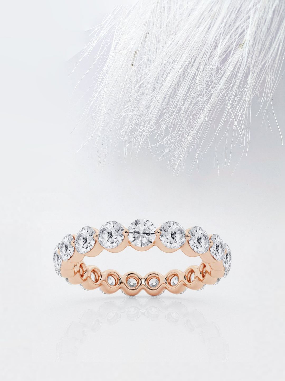 Round FG-VS2 Lab Grown Diamond Full Eternity Wedding Band