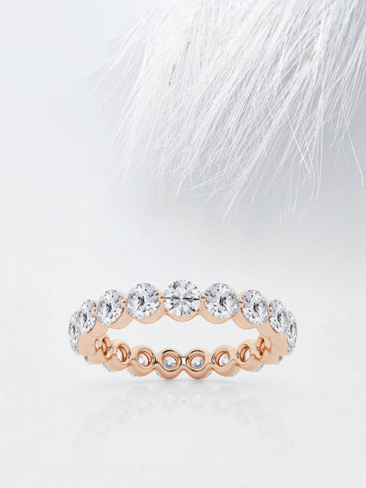 Round FG-VS2 Lab Grown Diamond Full Eternity Wedding Band