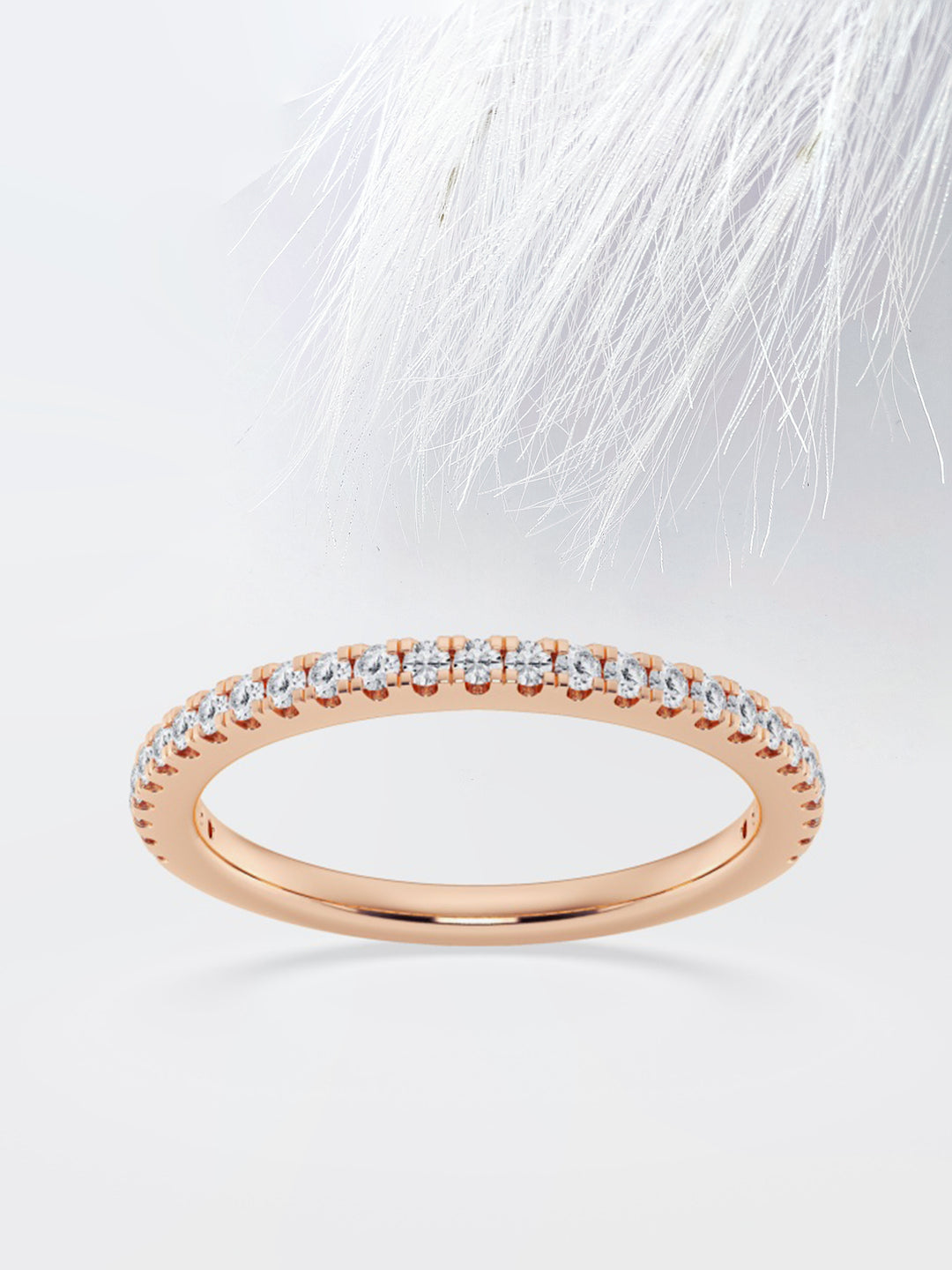 Round FG-VS2 Lab Grown Diamond French Claw Half Eternity Band
