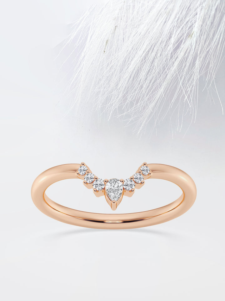 Pear FG-VS2 Lab Grown Diamond Curved Wedding Band