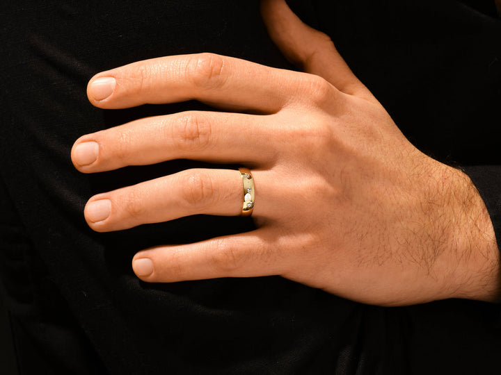 5mm Flush Lab Grown Round Men's Wedding Band Anniversary Gift
