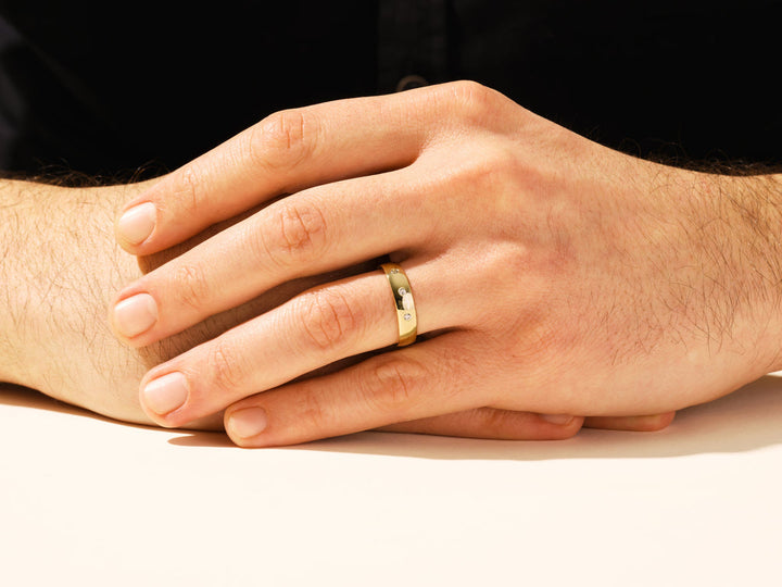 5mm Flush Lab Grown Round Men's Wedding Band Anniversary Gift