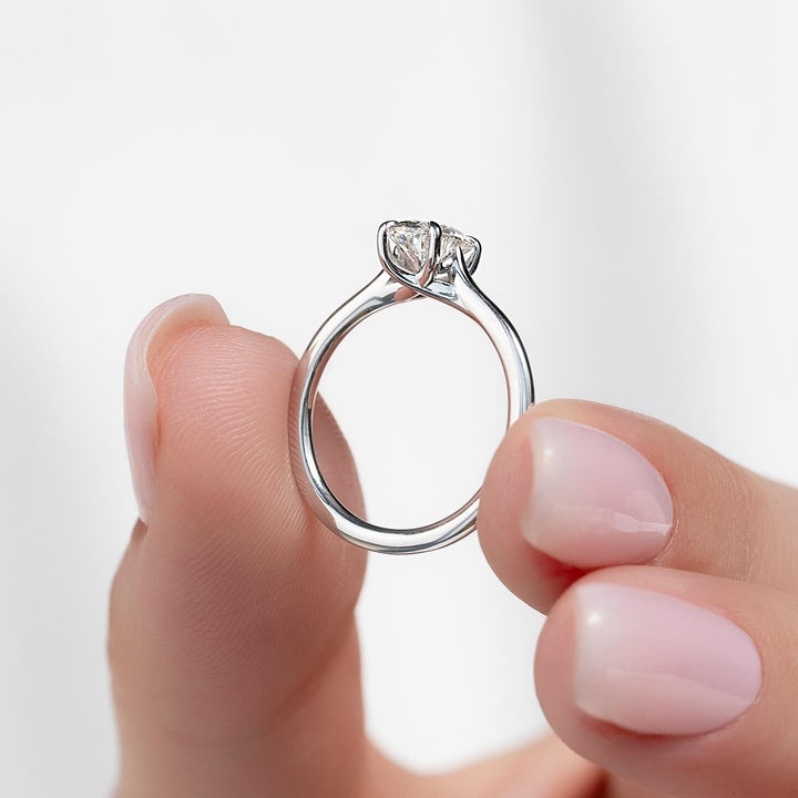 1.0 -3.0 CT Oval  Lab Grown Diamond Solitaire Engagement Ring