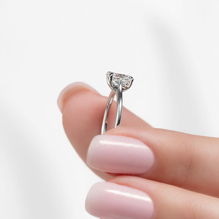 1.0 -3.0 CT Oval  Lab Grown Diamond Solitaire Engagement Ring