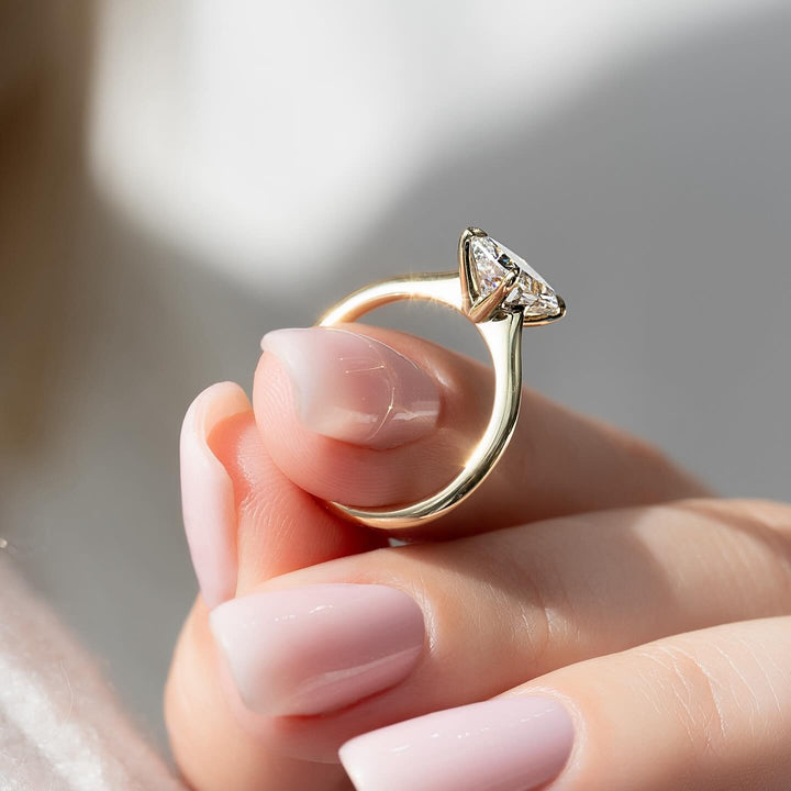 1.0 -3.0 CT Elongated Cushion  Lab Grown Diamond Solitaire Engagement Ring