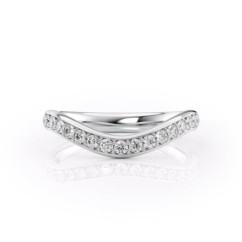 Round Diamond CVD EF/VVS Curved Pave Wedding Band