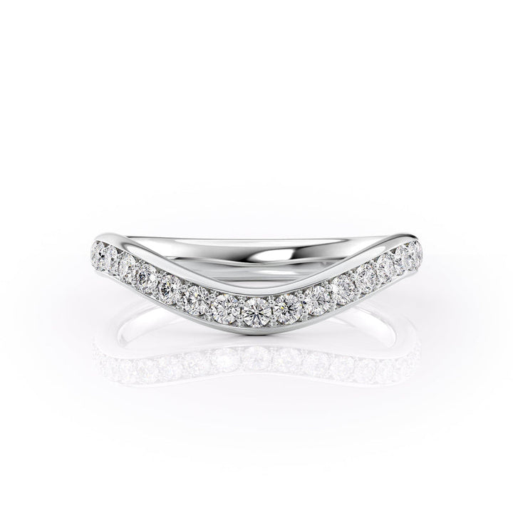Round Diamond CVD EF/VVS Curved Pave Wedding Band