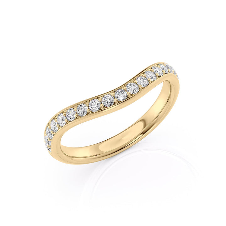 Round Diamond CVD EF/VVS Curved Pave Wedding Band