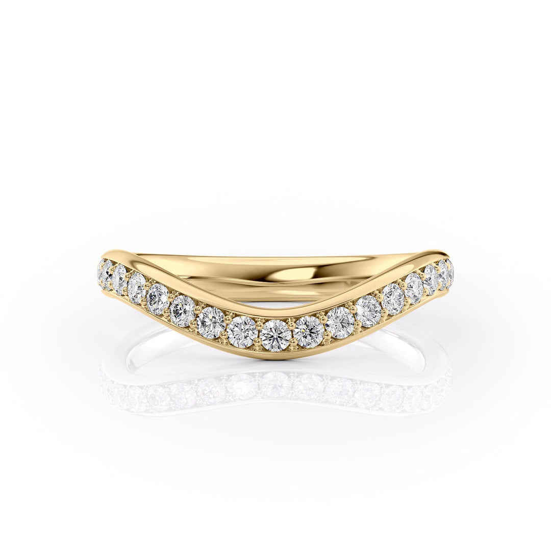 Round Diamond CVD EF/VVS Curved Pave Wedding Band