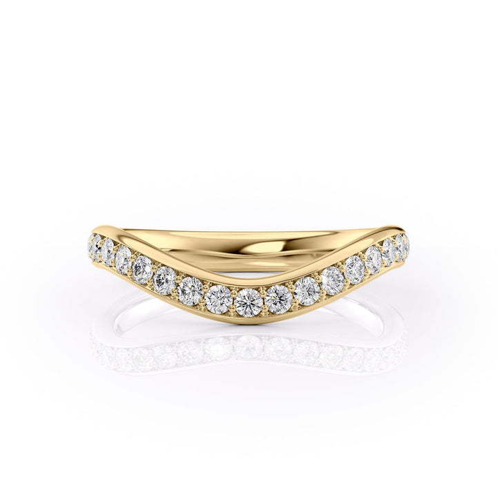 Round Diamond CVD EF/VVS Curved Pave Wedding Band