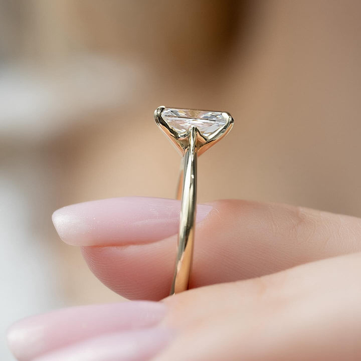 1.0 -3.0 CT Elongated Cushion  Lab Grown Diamond Solitaire Engagement Ring