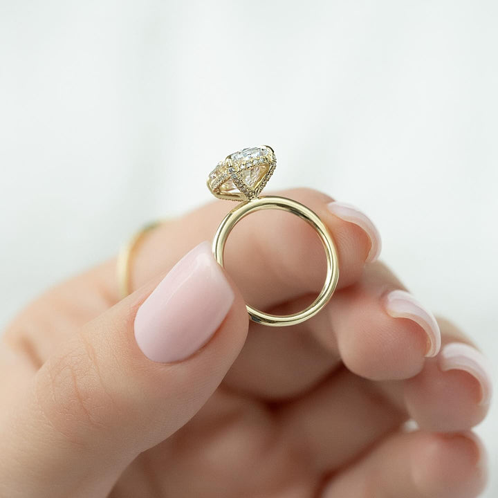 1.50 -3.50 CT Oval  Lab Grown Diamond Hidden Halo Engagement Ring
