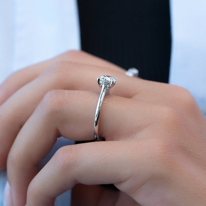 1.50-3.50 CT Round  Lab Grown Diamond Hidden Halo Engagement Ring