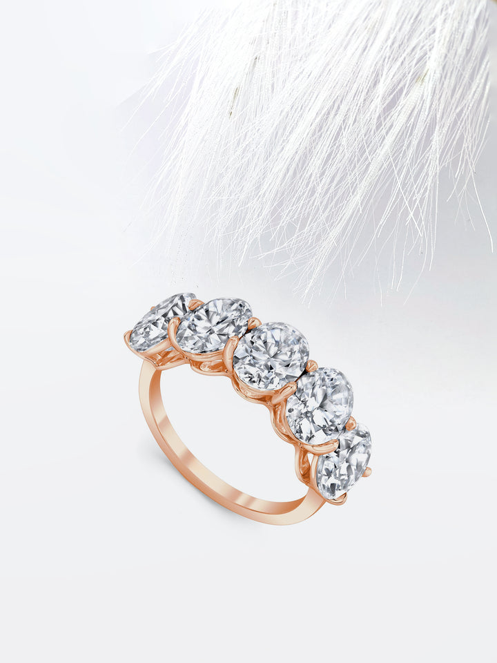 Oval FG-VS1 Lab Grown Diamond Five Stone Stacking Band