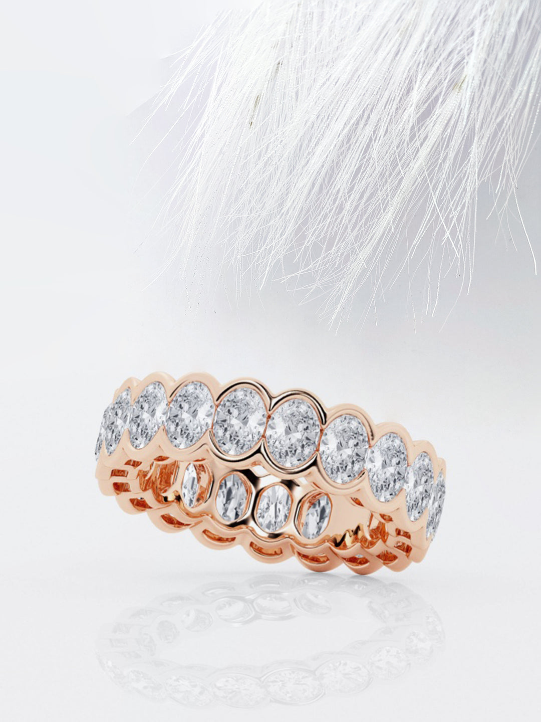 Oval FG-VS2 Lab Grown Diamond Bezel Set Eternity Band
