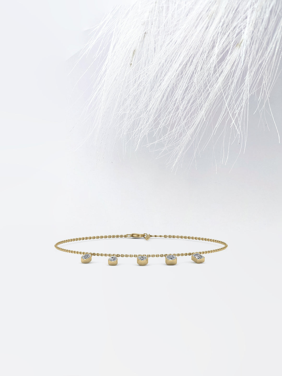 Multi Shape Moissanite Diamond Bezel Set Bracelet In Gold