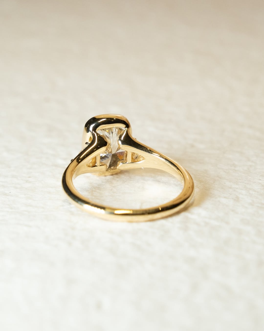 1.50 -3.50 CT Cushion Cut Lab Grown Diamond Bezel Engagement Ring