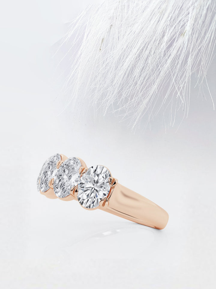 Round FG-VS2 Lab Grown Diamond Five Stone Wedding Band