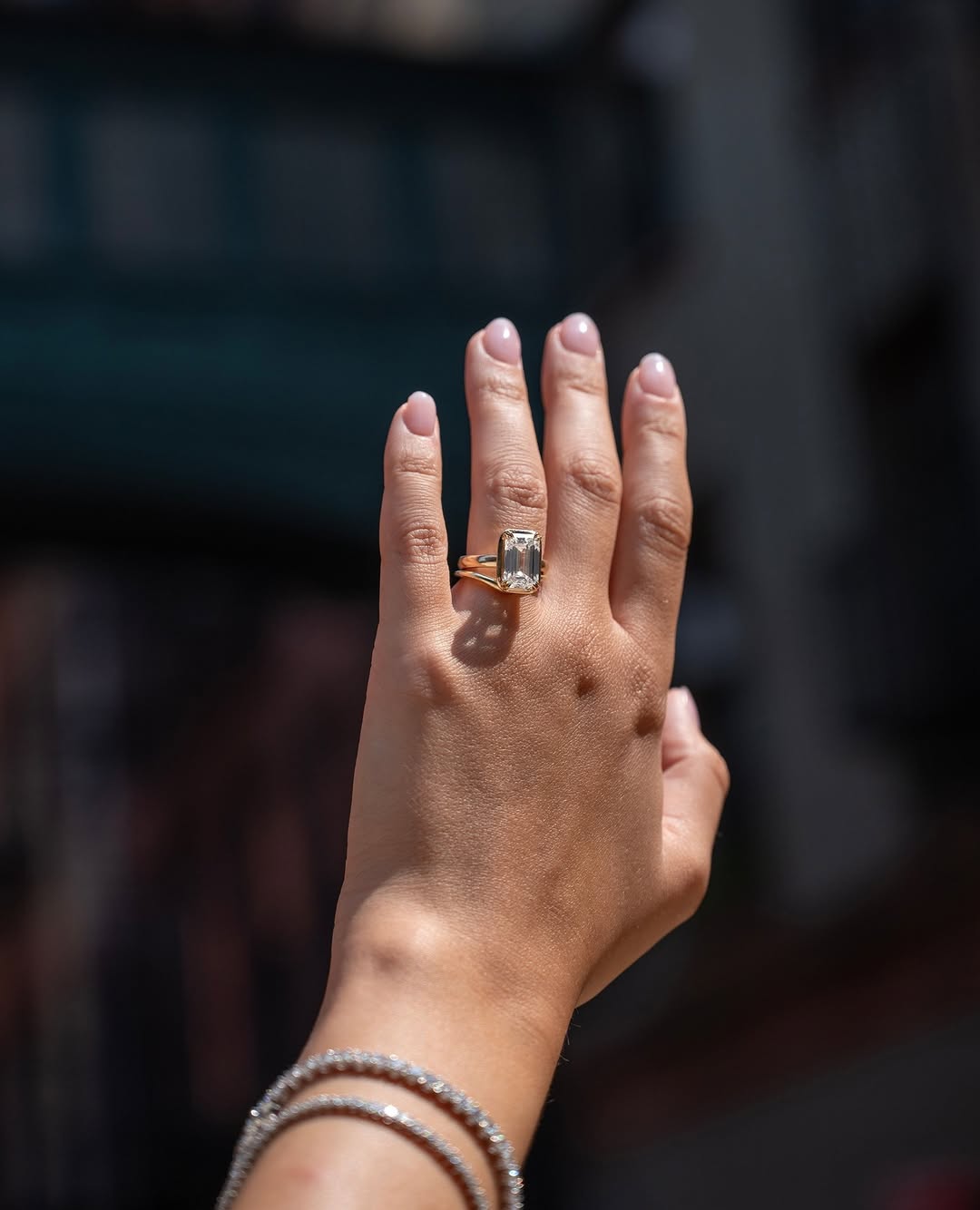 2.0 -5.0 CT Emerald Cut Lab Grown Diamond Bezel Solitaire Engagement Ring