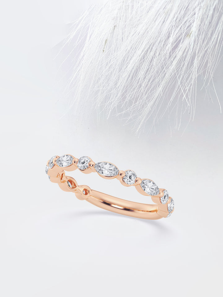 Marquise & Round FG-VS2 Lab Grown Diamond Alternative Wedding Band