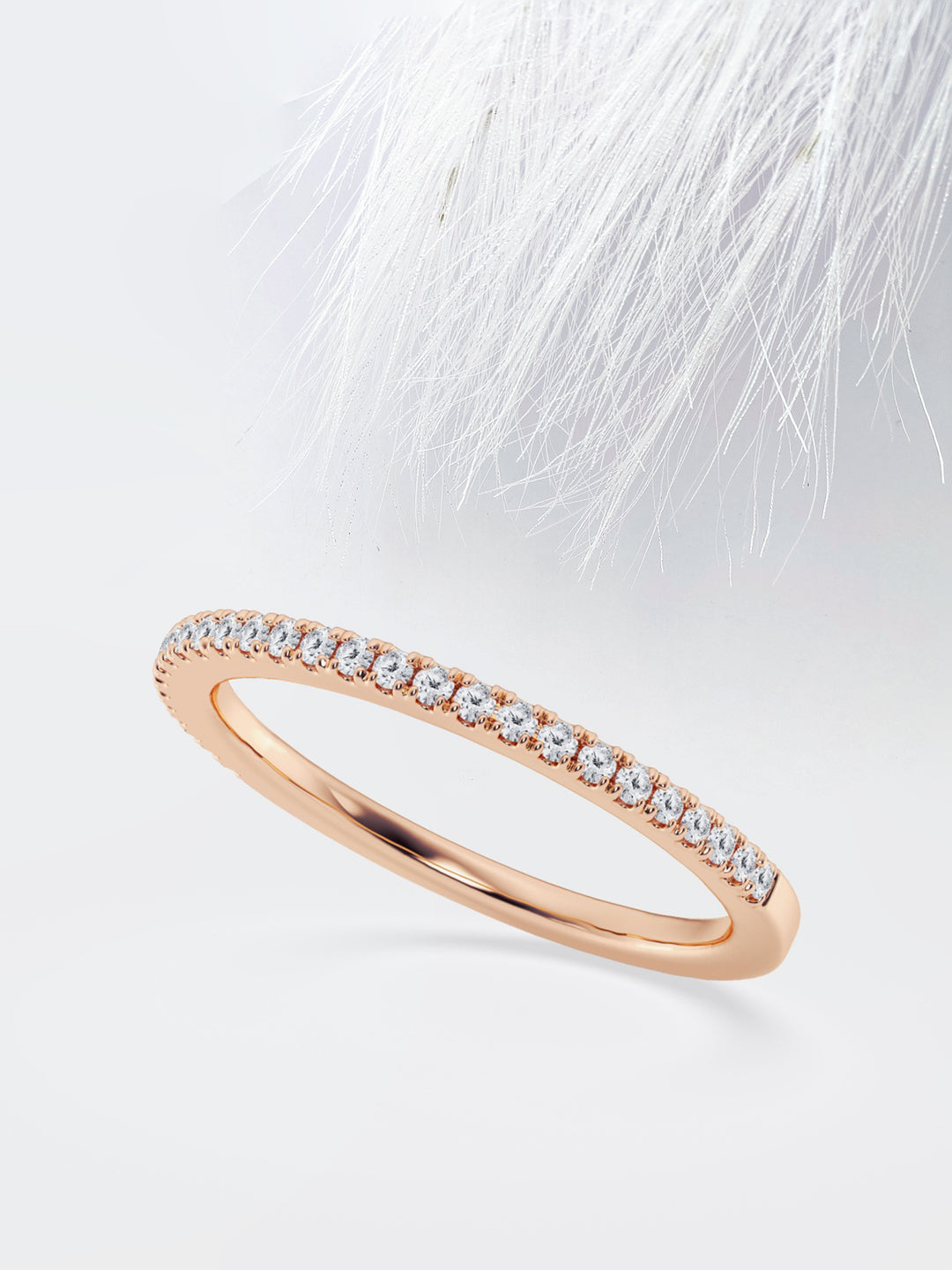 Round FG-VS2 Lab Grown Diamond French Prong Half Eternity Band