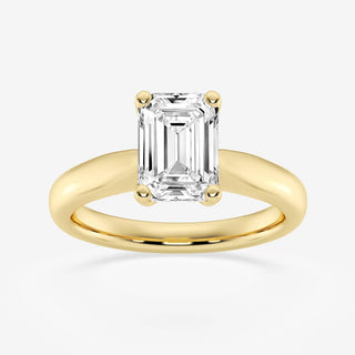 1.0CT Emerald Cut Moissanite Diamond Solitaire Engagement Ring