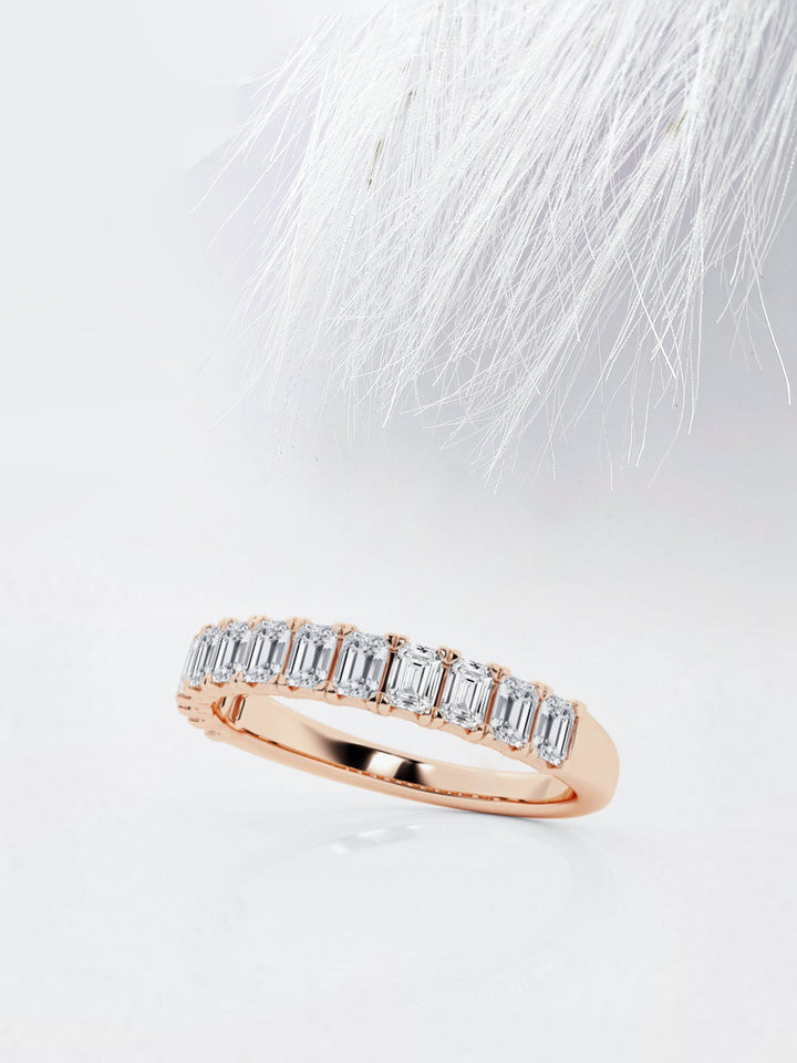 Emerald FG-VS2 Lab Grown Diamond Half Eternity Wedding Band
