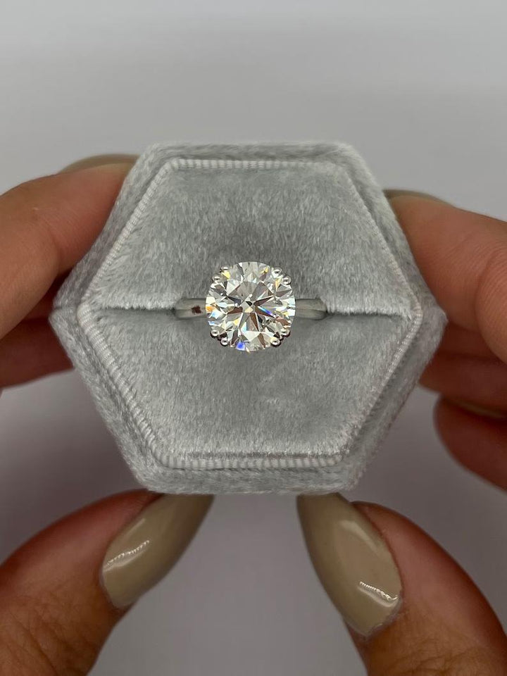 4 carat round diamond ring,