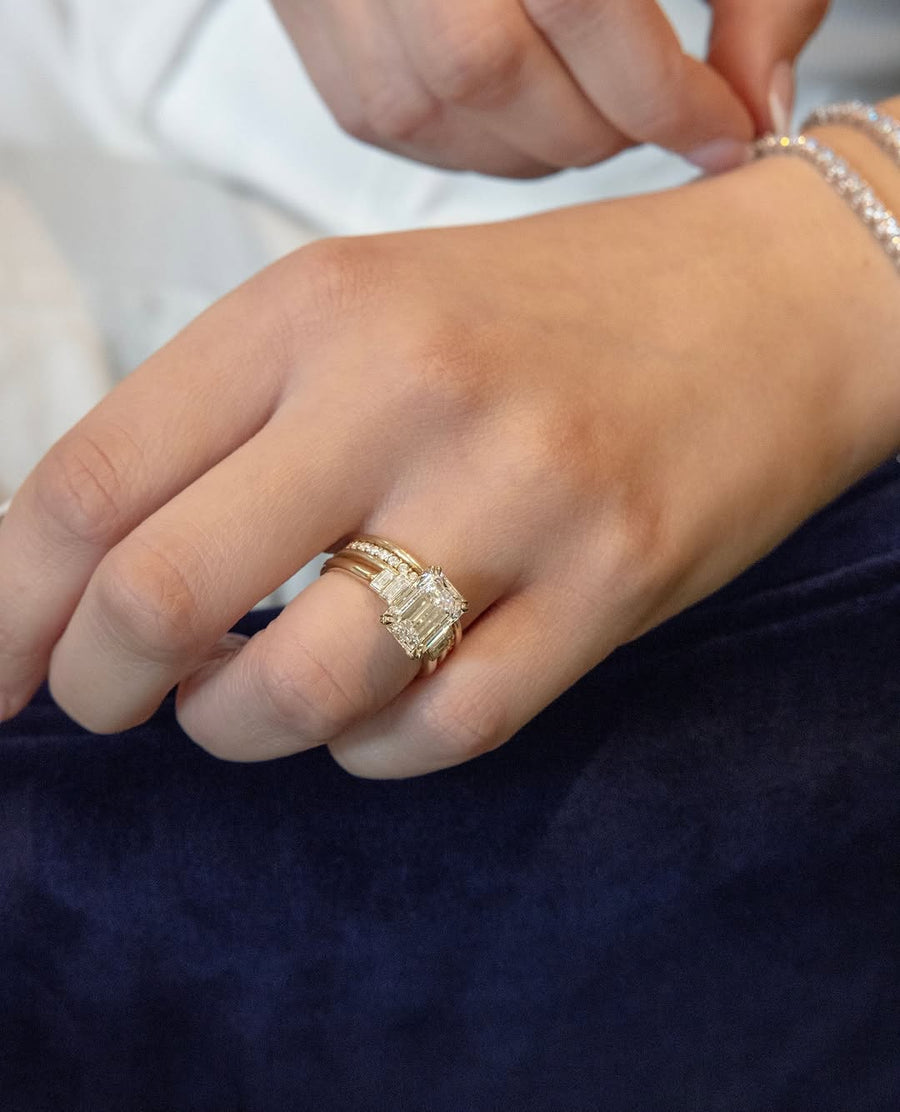 1.50 - 3.50 CT Emerald Cut Lab Grown Diamond Five Stone Engagement Ring - Doozy Diamonds