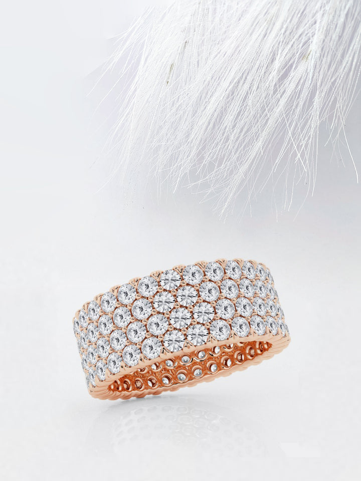 Round FG-VS2 Lab Grown Diamond Four Row Wedding Band