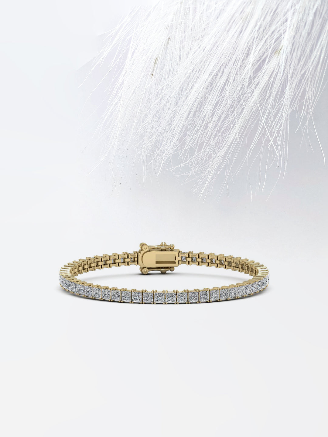 Princess cut Moissanite Diamond Tennis Bracelet In 14K White Gold