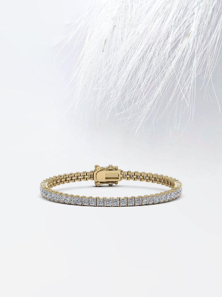 Princess cut Moissanite Diamond Tennis Bracelet In 14K White Gold