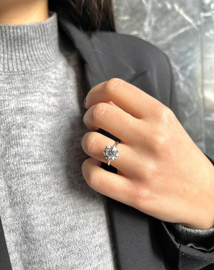 Round split shank engagement ring, Round channel set engagement ring, Round unique engagement ring, Round traditional engagement ring, Round minimalist engagement ring, Round delicate engagement ring, Round timeless engagement ring
