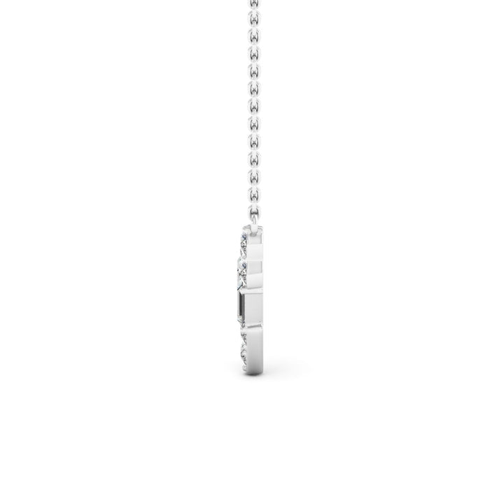 0.48CT Round Cut V Shaped Moissanite Diamond Necklace For Her